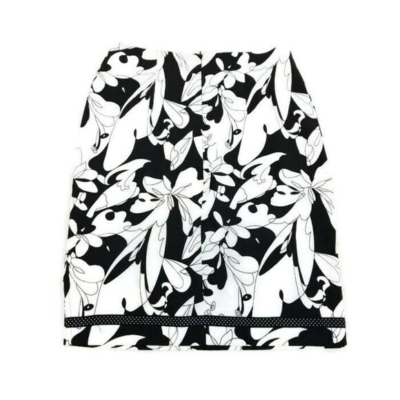 Intriguing Threads Black/White Zip Up Stretch Pencil Skirt Womens USA Size 4 - Picture 6 of 6